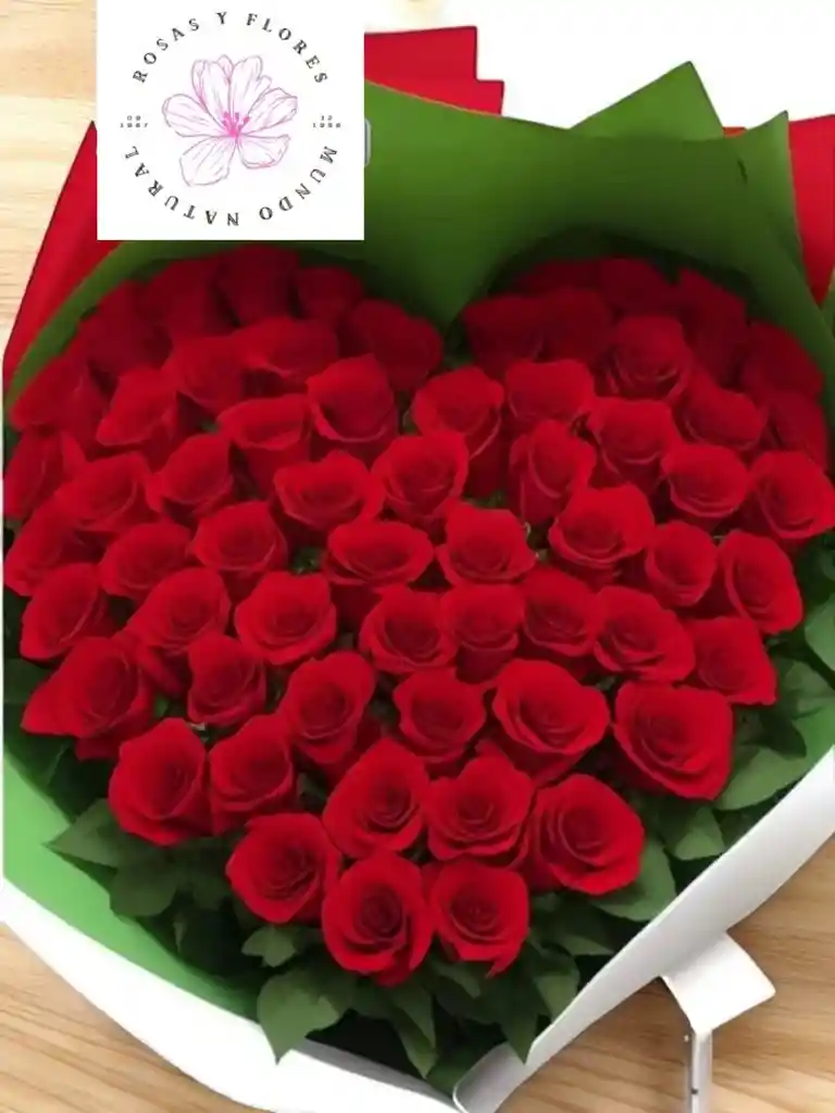 Flores Arreglo De 75 Rosas En Forma De Corazón