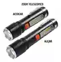 Linterna 5 Modos De Luz, Recargable, Usb Con Zoom Xpe-cob