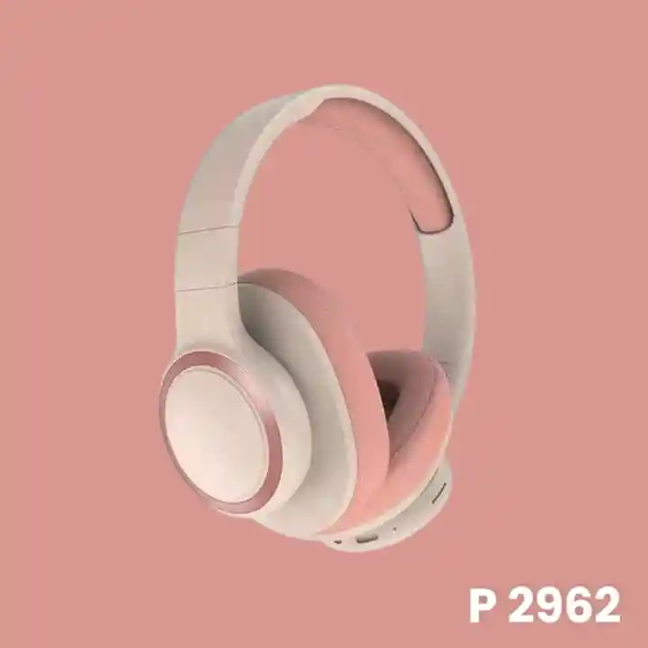 Diadema Inalámbrica Con Bluetooth, Teléfono, Radio Y Música, Aislador De Ruido / Modelo P2962 (rosado Claro)