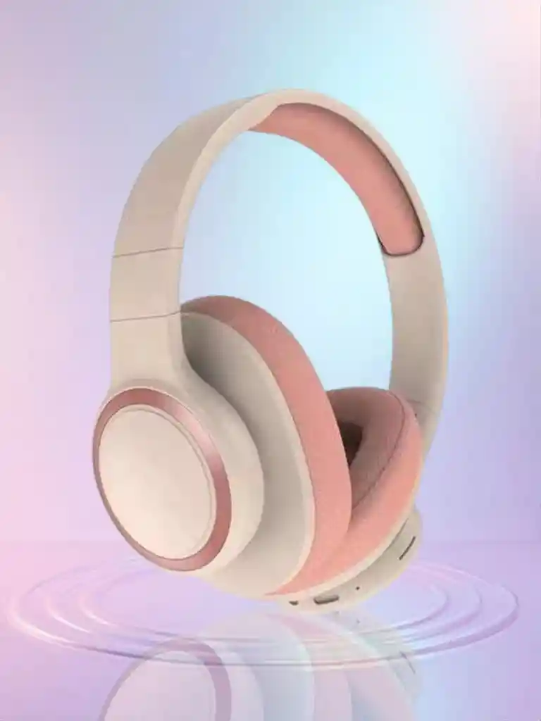 Diadema Inalámbrica Con Bluetooth, Teléfono, Radio Y Música, Aislador De Ruido / Modelo P2962 (rosado Claro)