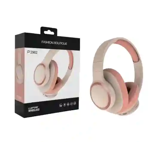 Diadema Inalámbrica Con Bluetooth, Teléfono, Radio Y Música, Aislador De Ruido / Modelo P2962 (rosado Claro)