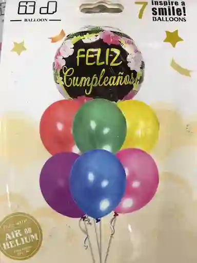 Globos Metalizados Set Feliz Cumpleaños