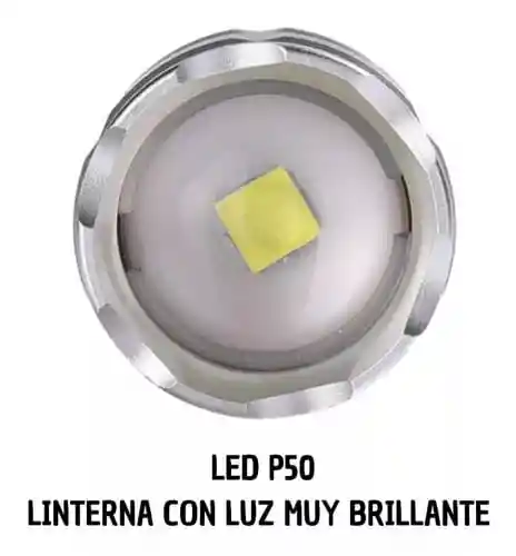 Linterna 5 Modos De Luz, Recargable, Usb Con Zoom Xpe-cob