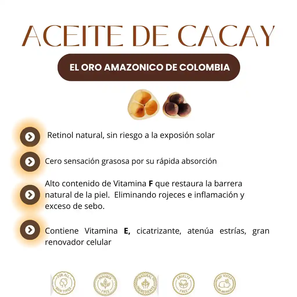 Aceite Antienvejecimiento Facial De Cacay 10ml