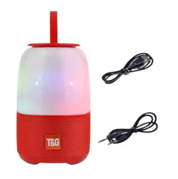 Parlante Tg608 Rojo Con Bluetooth Y Luces Led