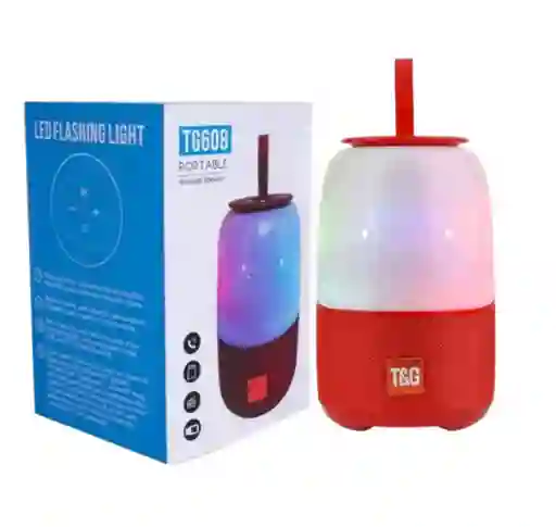 Parlante Tg608 Rojo Con Bluetooth Y Luces Led