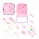 Kit De Aseo Bolso Rosa Estampado De Animalitos, Set De Aseo Para Bebé Recién Nacido, De 14 Piezas Incluyendo Una Lima Eléctrica Con Cabezales Intercambiables, Cómodo Estuche Para Facilitar El Llevarlo