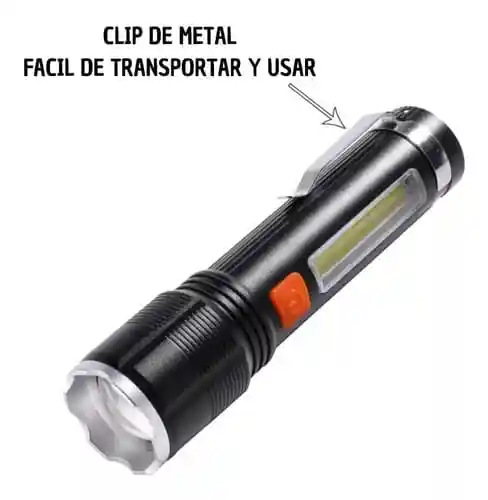 Linterna 5 Mosos De Luz, Recargable, Usb Con Zoom Xpe-cob