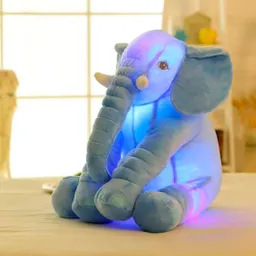 Almohada Antirreflujo De Peluche Elefante Azul, Con Iluminación Y Cobija Independiente Del Relleno, Hecho De Tela 100% Antialérgica, Textura Extra Suave Y Cómoda