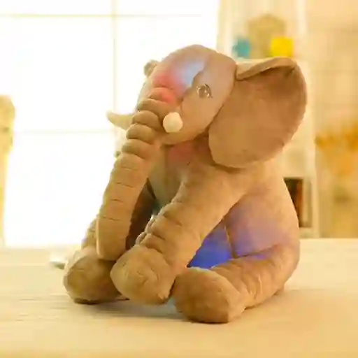 Almohada Antirreflujo De Peluche Elefante Gris, Con Iluminación Y Cobija Independiente Del Relleno, Hecho De Tela 100% Antialérgica, Textura Extra Suave Y Cómoda