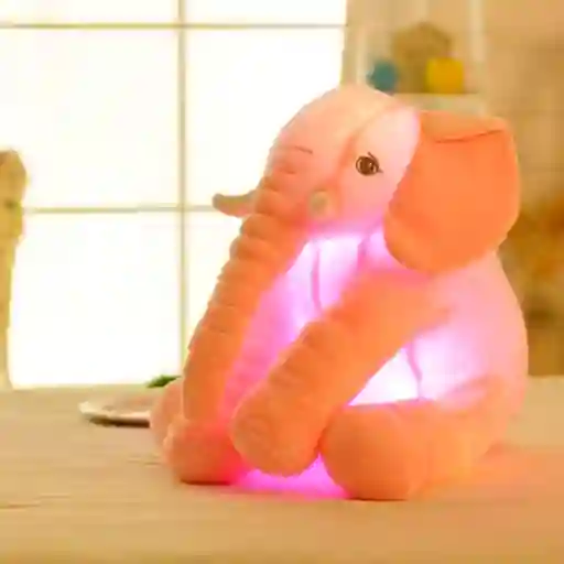 Almohada Antirreflujo De Peluche Elefante Rosa, Con Iluminación Y Cobija Independiente Del Relleno, Hecho De Tela 100% Antialérgica, Textura Extra Suave Y Cómoda
