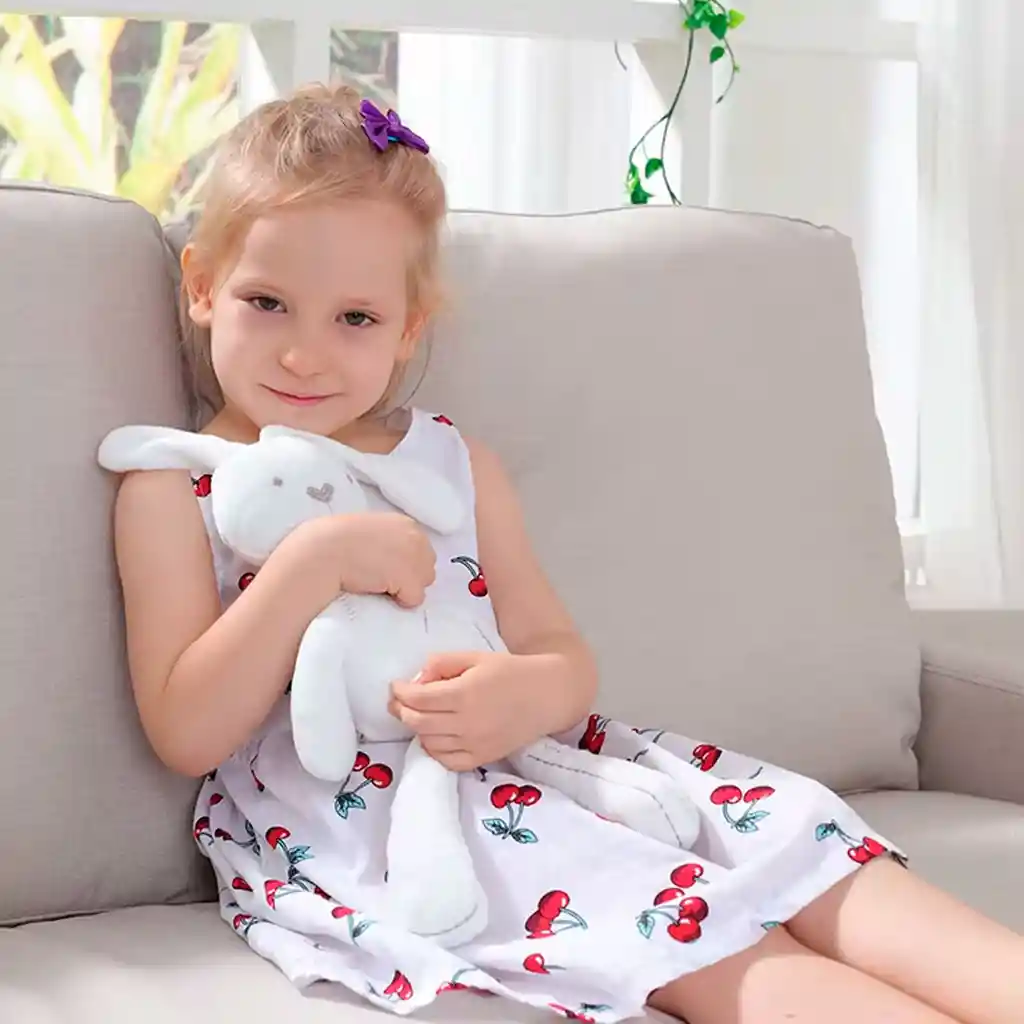 Muñeco Conejo Blanco De Peluche Para Abrazar Y Calmar Al Recién Nacido, Suave Juguete Para Dormir
