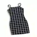 Vestido De Cuadros Color Negro Talla M