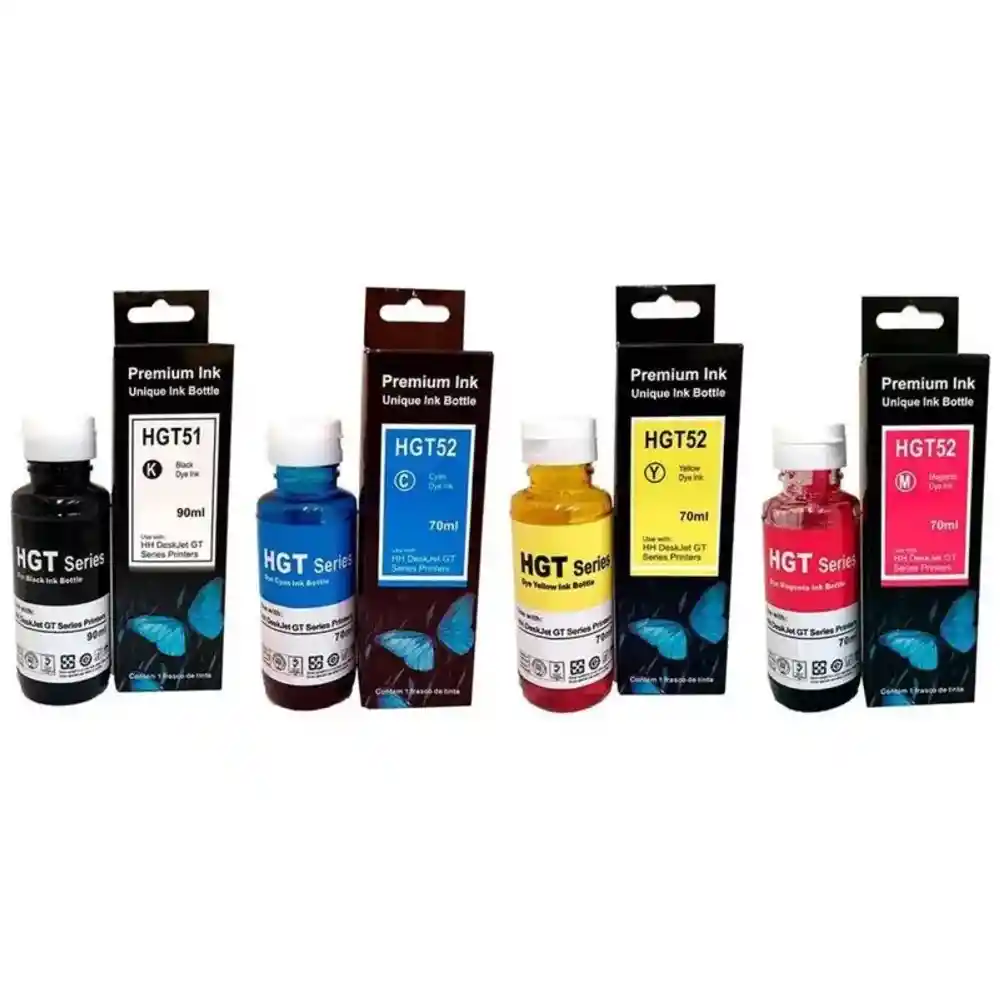 Tinta Gt52 Magenta Hp Genérica Para Impresora Ink Tank 100 300 400 415 Gt5800 Gt5810 Gt5820