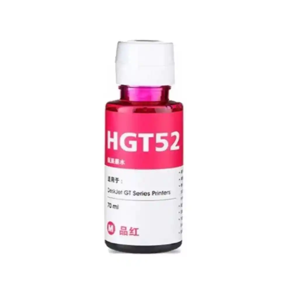 Tinta Gt52 Magenta Hp Genérica Para Impresora Ink Tank 100 300 400 415 Gt5800 Gt5810 Gt5820