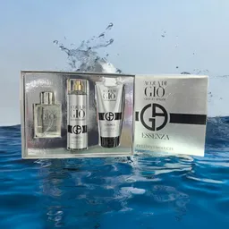 Estuche Aqua Di Gio De Giorgio Armani Para Hombre (perfume + Splash + Crema Corporal)