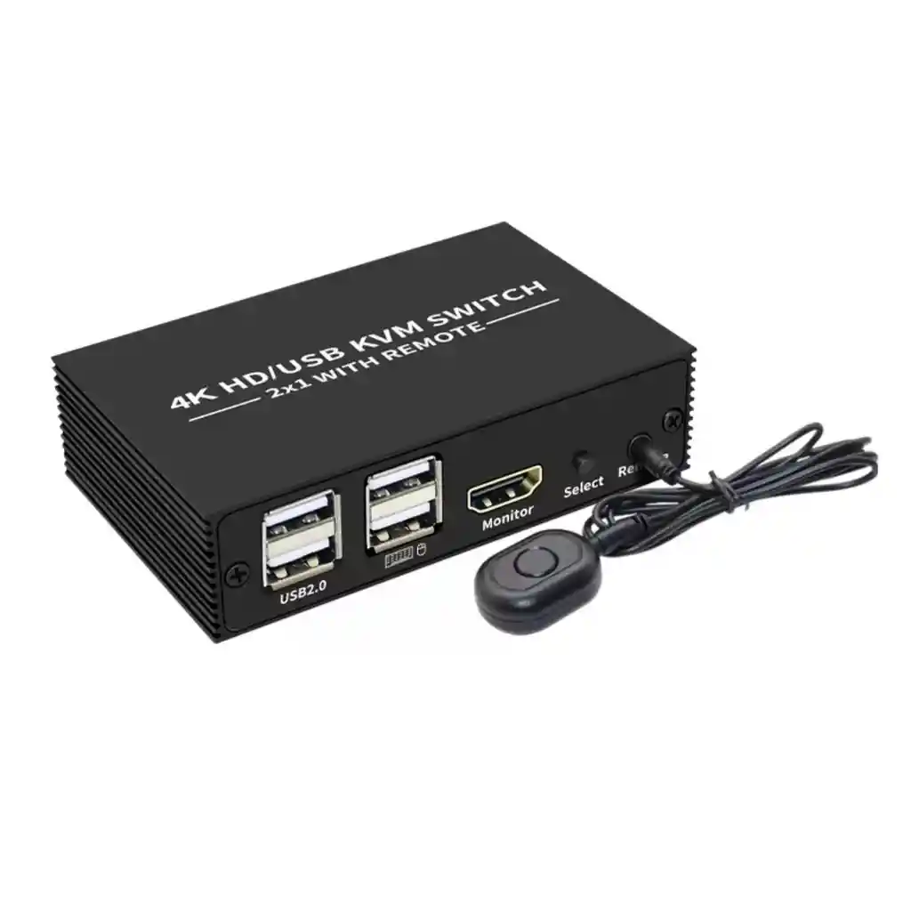 Switch Kvm Hd/usb 2x1 Ultrahd 4k | Multipuerto Para Doble Pc