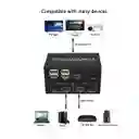 Switch Kvm Hd/usb 2x1 Ultrahd 4k | Multipuerto Para Doble Pc