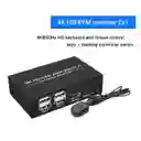 Switch Kvm Hd/usb 2x1 Ultrahd 4k | Multipuerto Para Doble Pc