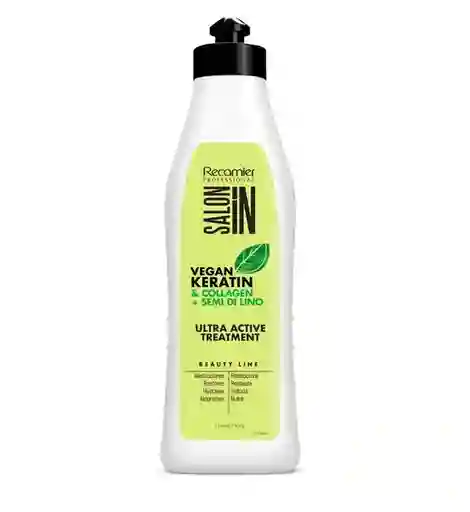 Tratamiento Vegano Ultra Active Keratina, Colageno Y Semilla De Lino 500ml Recamier