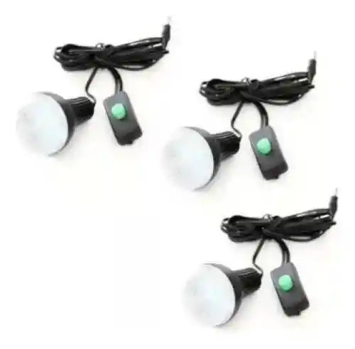 Kit Panel Solar Lámpara Led Portátil Recargable 3 Bombillo