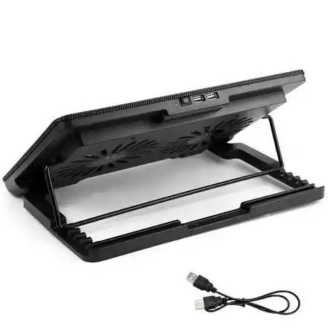 Base Refrigerante Metálica 2 Ventiladores 5 Niveles Para Portátil Laptop Enfriador