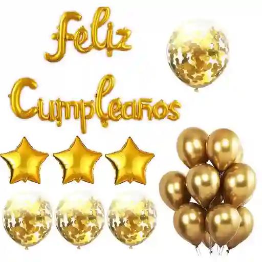 Bouquet Feliz Cumpleaños Dorado