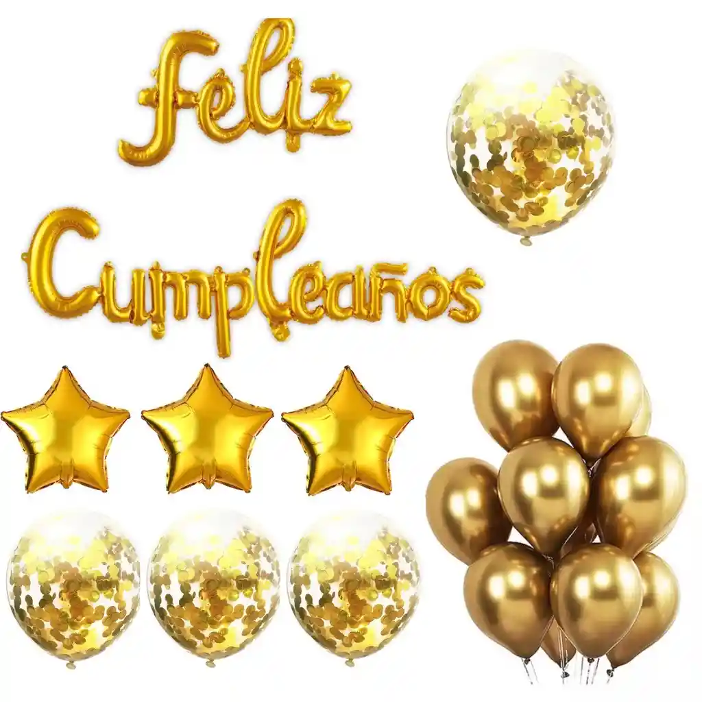 Bouquet Feliz Cumpleaños Dorado