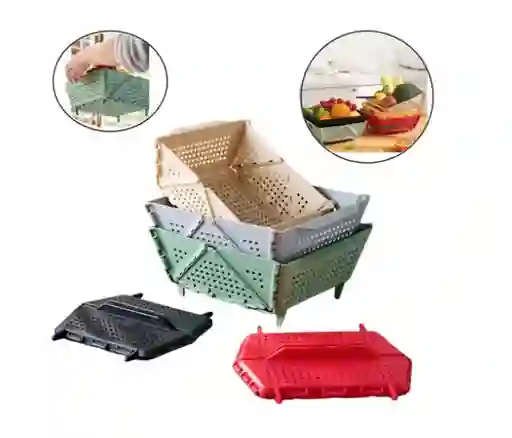 Cesta Colador Escurridor Plegable Expandible Verduras Frutas