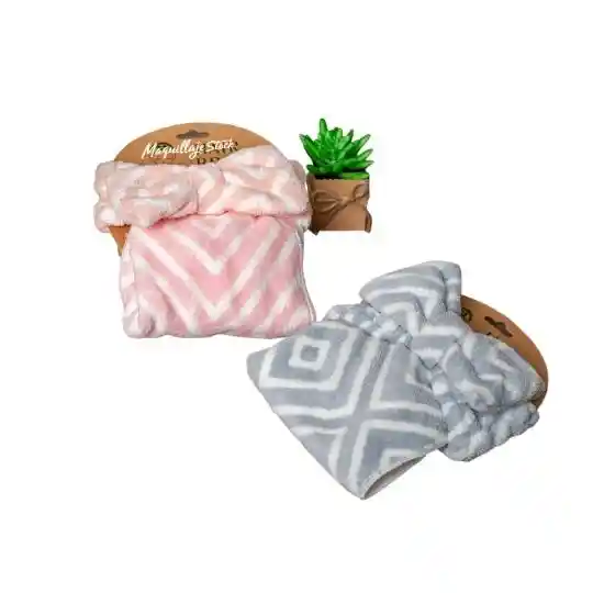Balacas Para Cabello Moño + Toalla Rayas Dl35-27