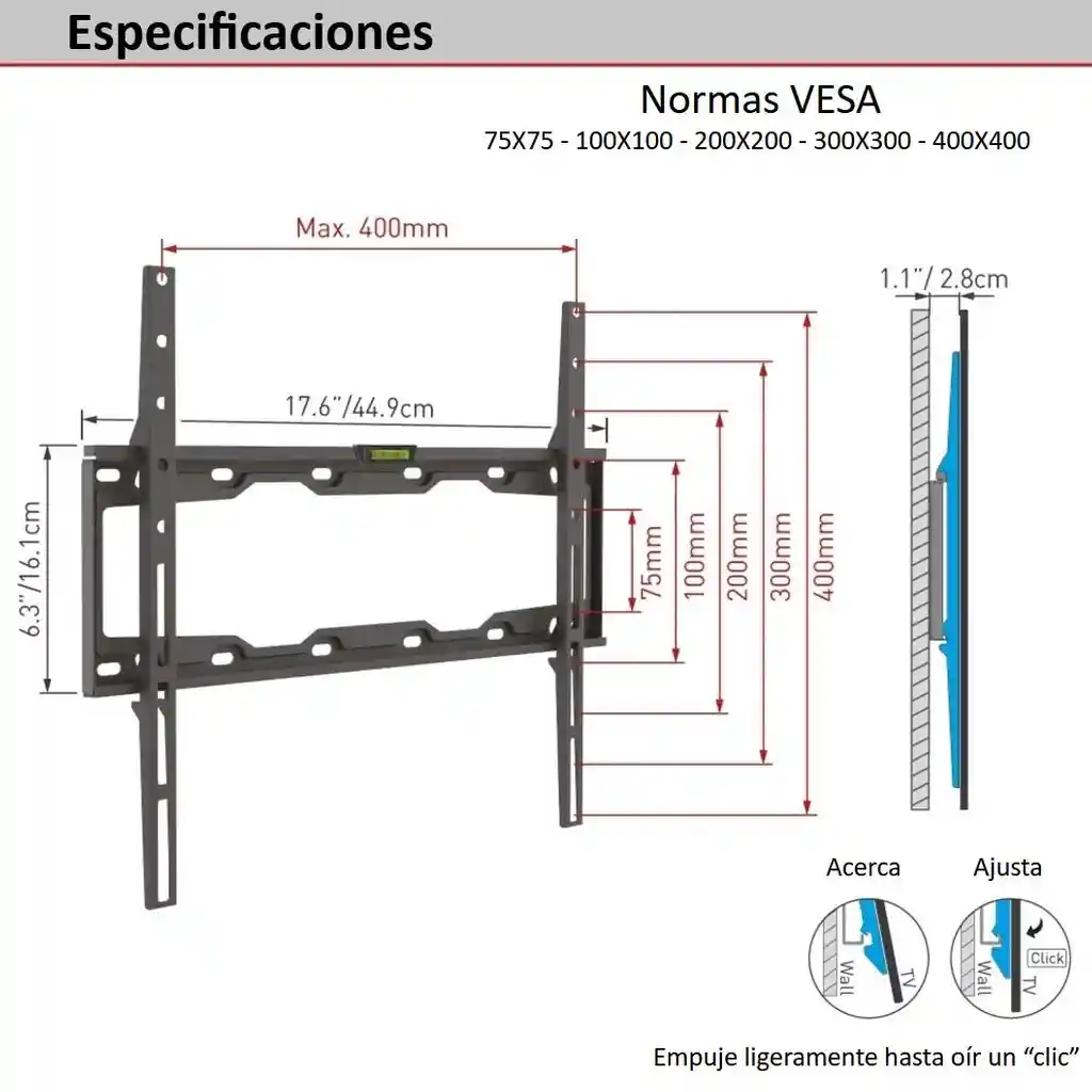 Soporte Base Para Tv De 22 32 42 43 49 50 55 58 60 65