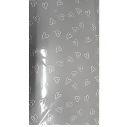 Papel Coreano Gris Estampado Corazon X2unid