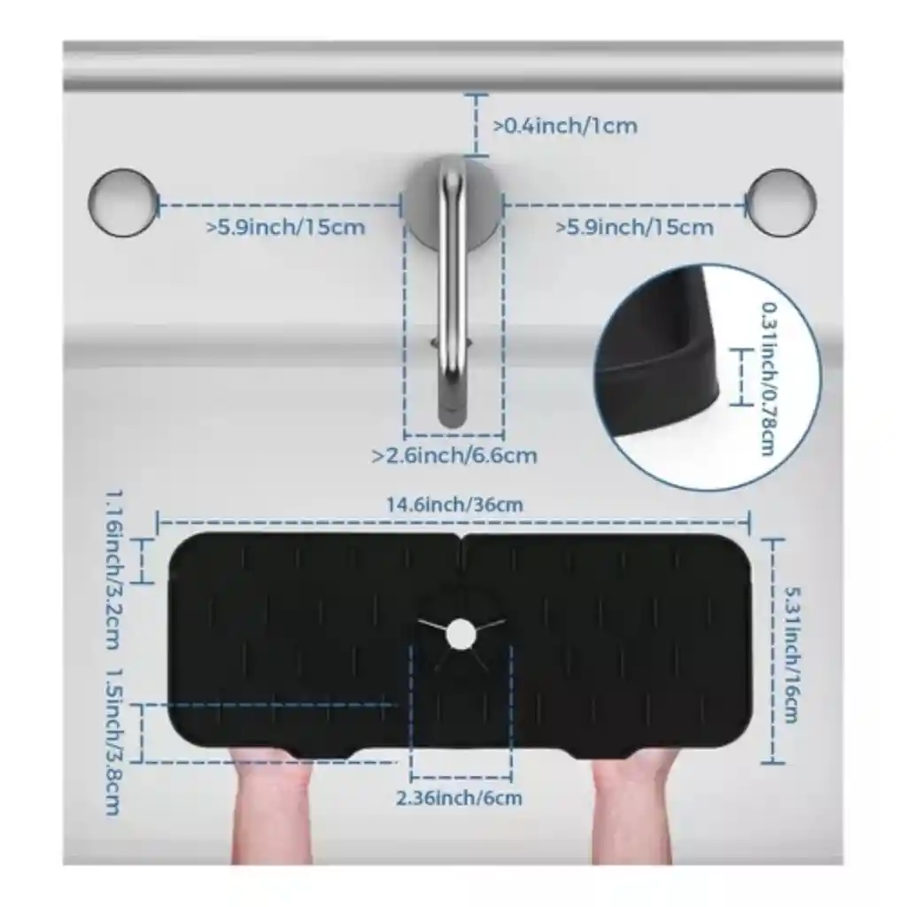 Protector Alfombra Grifo Anti Salpicaduras Cocina Lavamanos