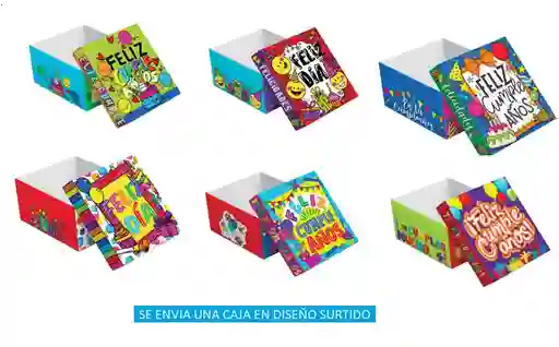 Caja De Regalo Cumpleaños 21.5 X 18.5 X 10.5 Cm Diseños Surtidos Primavera