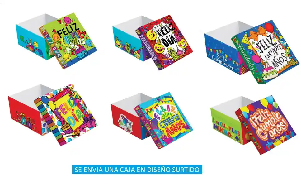 Caja De Regalo Cumpleaños 21.5 X 18.5 X 10.5 Cm Diseños Surtidos Primavera