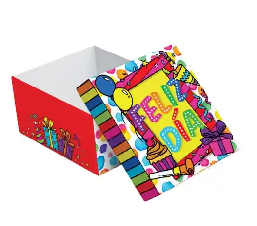 Caja De Regalo Cumpleaños 21.5 X 18.5 X 10.5 Cm Diseños Surtidos Primavera