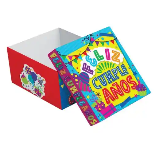 Caja De Regalo Cumpleaños 21.5 X 18.5 X 10.5 Cm Diseños Surtidos Primavera