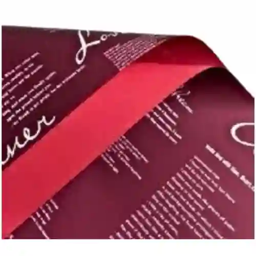 Papel Coreano Vinotinto Estampado Letras X2unid