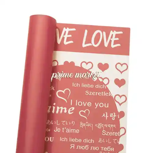 Papel Coreano Blanco/rojo Estampado Letras Love X2unid