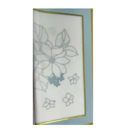 Papel Coreano Blanco/azul Estampado Flor X2unid