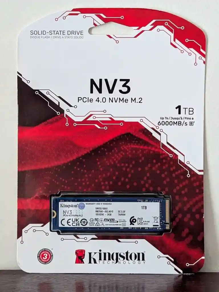 Unidad De Estado Solido Ssd M2 Nvme 1tb Kingston Nv3 6000 X 4000