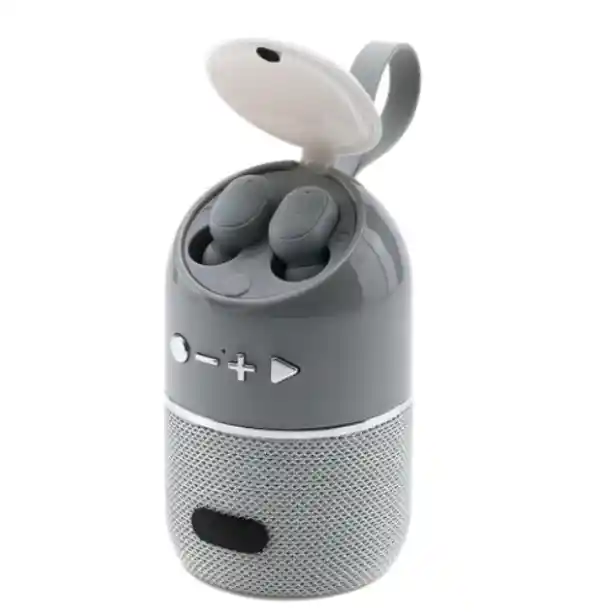 Parlante Gris Tg805 Con Audífonos Incluidos: Música En Cualquier Lugar