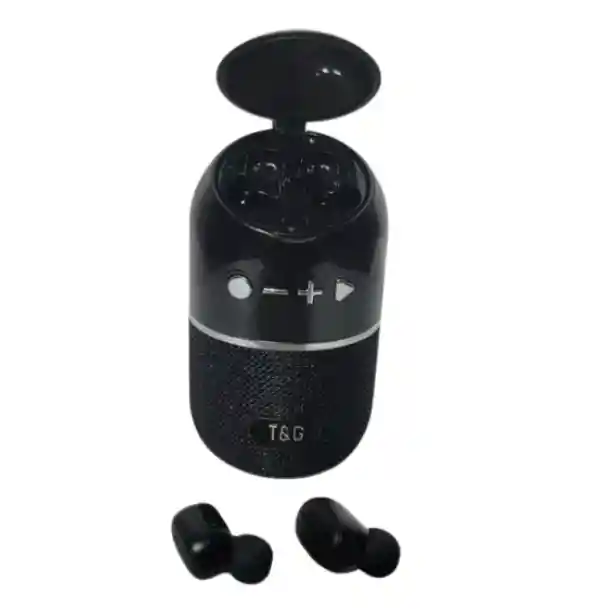 Parlante Negro Bluetooth Tg805 + Audífonos: Versatilidad Y Conexión