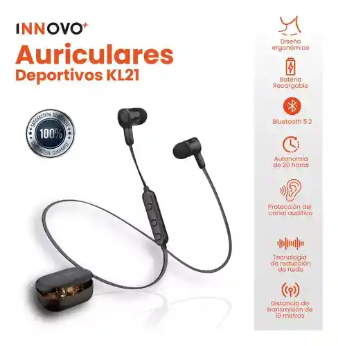 Audifono Bluetooth Deportivo Control Volumen Con Estuche Kin Hifi Sound Hifi Sport
