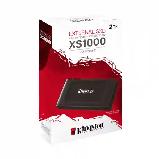 Disco Duro Externo Portable Kingston Usb 3.2 Gen 2 De 2 Tb Ssd (negro)