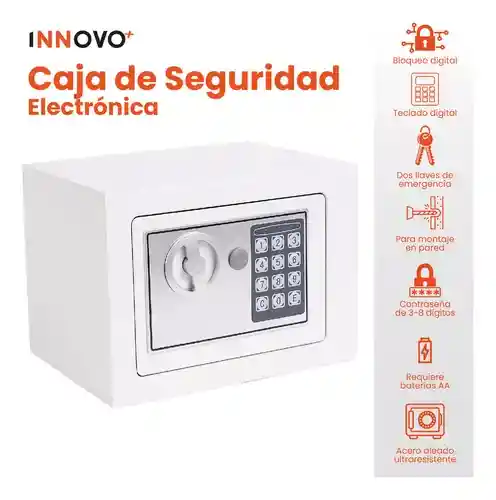 Caja Fuerte Pequeña Para Hogar Oficina Alta Seguridad Digital Y Llaves Innovo