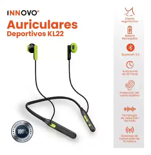 Audifono Bluetooth Deportivo Control Volumen Con Estuche Kin Hifi Sound Hifi Sport Kl 22
