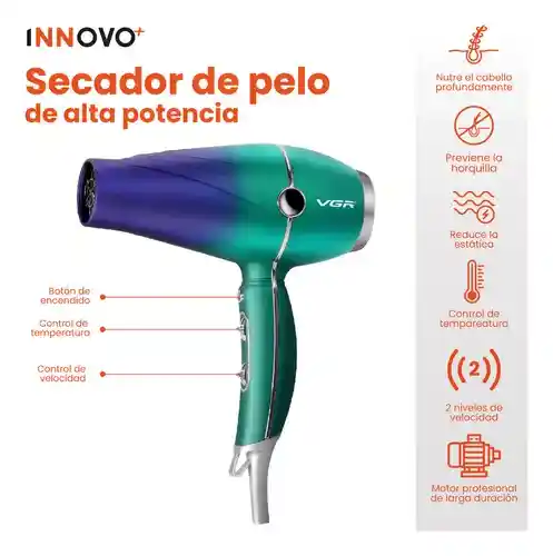 Secador Profesional V-452 Profesinal 3 Temperaturas Potencia 1500w Innovo