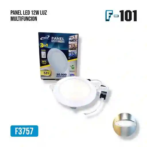 Panel Led 12w Incrustar Luz Multifuncion - Infinita