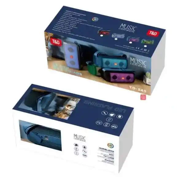 Parlante Bluetooth Inalámbrico Tg-345 Negro